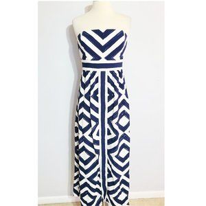 Vineyard Vines strapless geometric maxi dress